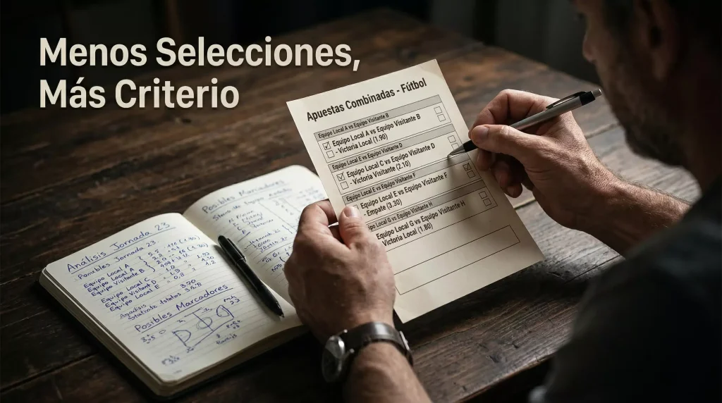Boleta de apuesta combinada con varios partidos de la Premier League seleccionados