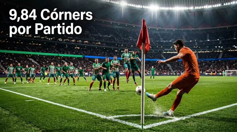 Jugador ejecutando un córner en un partido de la Premier League con estadísticas superpuestas