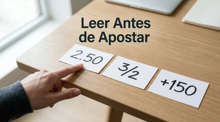 Tres formatos de cuotas de apuestas — decimal, fraccionaria y americana — comparados visualmente