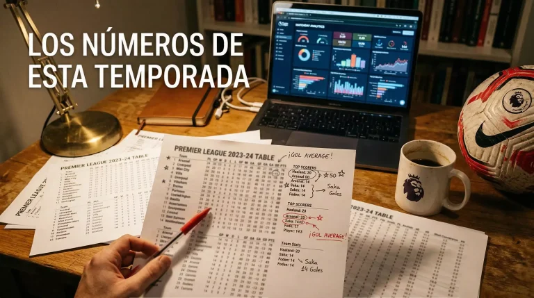 Panel de estadísticas de la Premier League 2025-26 con datos de goles, córners y xG por equipo